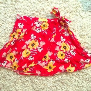 Floral wrap skirt